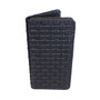 Dark blue Leather Phone Case With A Braided Leather Print