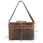 Messenger Bag In Light Brown Leather With Flap And Buckles