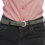 Ladies Belt 2 cm Of Smooth Grey Leather