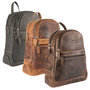 Backpack Of Cognac Colored Leather With 4 Compartments