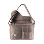 Messenger Bag - Shoulder Bag Made of Dark Brown Buffalo Leather