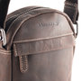 Crossbody Shoulder Bag Made of Dark Brown Buffalo Leather