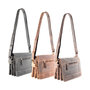 Dark Brown Leather Crossbody Shoulder Bag - Compact Model