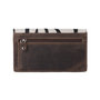 Cognac brown leather ladies wallet with an zebra print