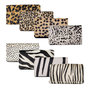 Cognac leather ladies wallet with a animal print