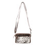 Leather Crossbody Shoulder Bag With An Animal Print