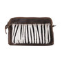 Leather Crossbody Shoulder Bag Fanny Pack With A Zebra Print