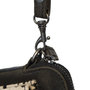 Black Leather Crossbody Bag Fanny Pack With An Animal Print