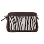 Brown Leather Crossbody Fanny Pack With A Zebra Print