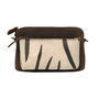 Brown Leather Crossbody Fanny Pack With A Zebra Print