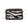 Dark Brown Leather Crossbody Fanny Pack With A Zebra Print