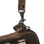 Dark Brown Leather Crossbody Fanny Pack With A White Cheetah Print