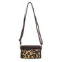 Dark Brown Leather Crossbody Fanny Pack With A Jaguar Print