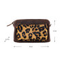 Dark Brown Leather Crossbody Fanny Pack With A Jaguar Print