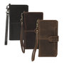 Apple iPhone XS Bookcase Case Dark Brown Leather 