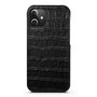 iPhone 12 Pro Max Case Made of Black Leather With Croco Print
