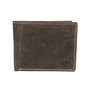 Men's Billfold Wallet Of Dark Brown Buffalo Leather