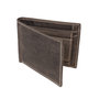 Men's Billfold Wallet Of Dark Brown Buffalo Leather