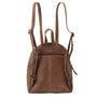 Ladies Backpack Of Brown Leather With A Croc Print