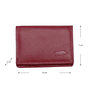 Mini ladies wallet made of dark red cowhide leather