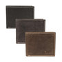 Men's wallet billfold with RFID dark brown leather