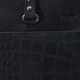 Laptop Bag Of Light Black Leather With Croc Print