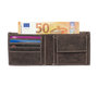 Men's wallet billfold with RFID dark brown leather