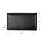 Black Leather Ladies Wallet with Double Flap