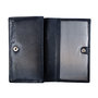 Spacious ladies wallet with RFID dark blue leather