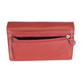 Spacious ladies wallet with RFID red Leather