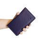 Spacious ladies wallet with RFID of dark purple leather