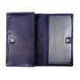 Spacious ladies wallet with RFID of dark purple leather