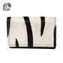 Black Leather Ladies Wallet with a Zebra Print