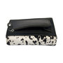 Black Leather Ladies Wallet with a Animal Print