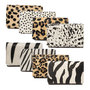 Zwart Leren Dames Portemonnee met een Witte Cheetah Print