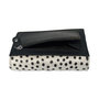 Black Leather Ladies Wallet with a White Cheetah Print