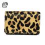 Black Leather Ladies Wallet with a Jaguar Print