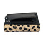 Black Leather Ladies Wallet with a Cheetah Print