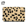Zwart Leren Dames Portemonnee met een Cheetah Print
