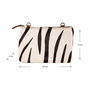 Leather Shoulder Bag Light Brown with Zebra Print