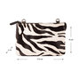 Leather Wallet Bag Dark Brown with Zebra Print