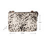 Leather Wallet Bag Dark Brown with Animal Print