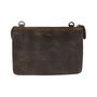 Leather Wallet Bag Dark Brown with Jaguar Print