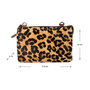 Leather Wallet Bag Dark Brown with Jaguar Print