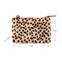 Leather Wallet Bag Dark Brown with Cheetah Print