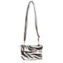 Leather Shoulder Bag Brown with Zebra Print