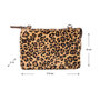 Brown Leather Shoulder Bag with Leopard Print