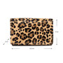 Leather Ladies Wallet - Cognac - Leopard Print- Small size