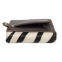 Leather Ladies Wallet - Dark Brown-  Zebra Print - Small size