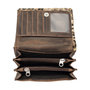 Dark Brown leather Ladies Wallet - Zebra Print - Small size